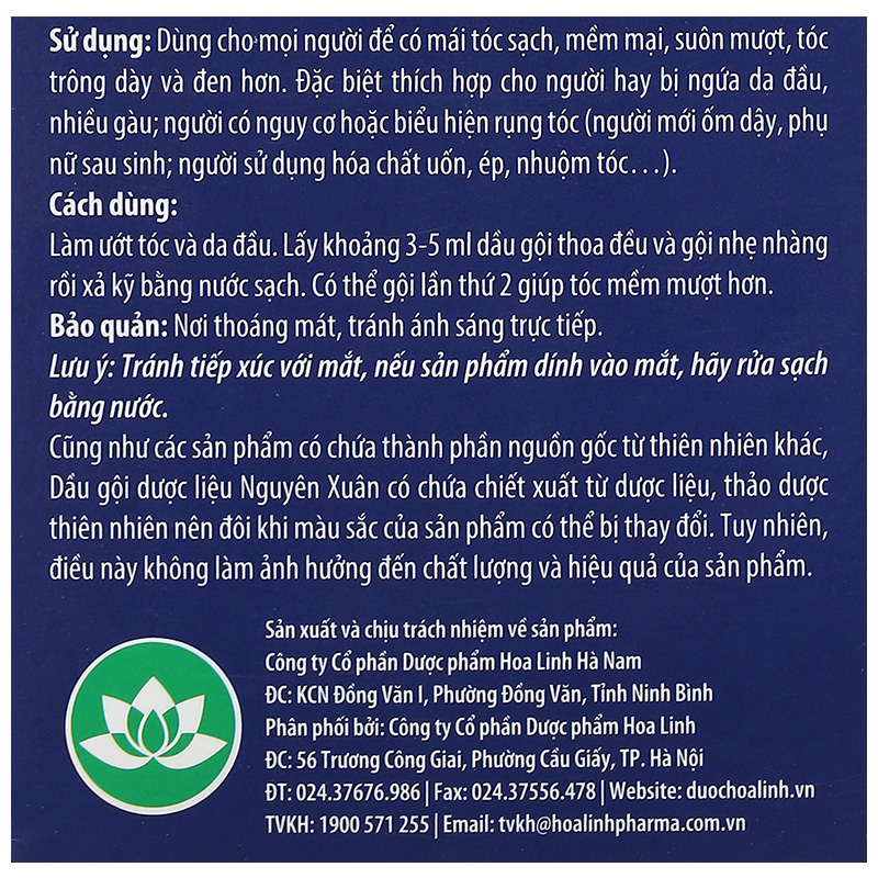 Dầu gội dược liệu Nguyên Xuân sạch gàu chai 250ml - 10